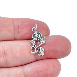 Vintage Sterling Silver 925 Rose Flower Pendant